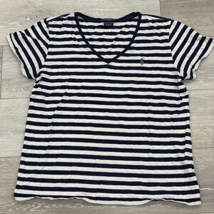 Ralph Lauren Sport Navy and White Striped Tee